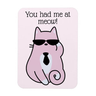 Íman Você me pegou no meow! - Legal Gato Rosa