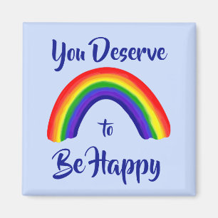 Íman "Você Merece Ser Feliz" Bright Rainbow