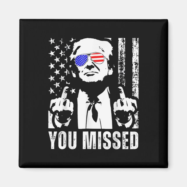 Íman Você Perdeu Trump 2024 US Flag Funny (fron) (Frente)