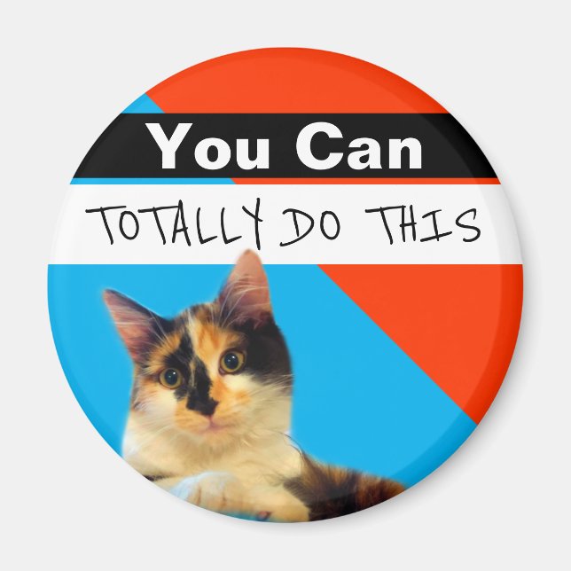 Íman Você Pode Fazer Este Gatinho Branco Azul (Frente)