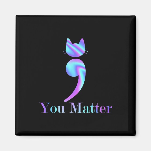 Íman Você Problema Semicolon Cat Suicídio Saúde Mental  (Frente)