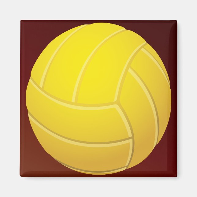 Íman Voleibol Amarelo Fundo Vermelho Terrível (Frente)
