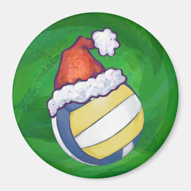 Íman Voleibol com chapéu de Natal (Frente)