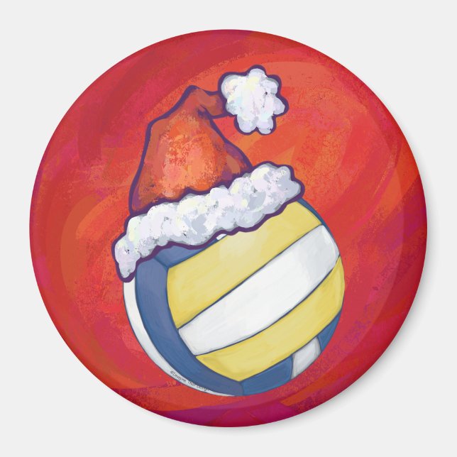 Íman Voleibol com chapéu de Natal (Frente)