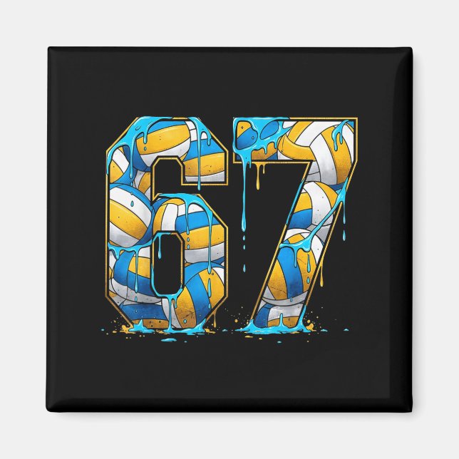 Íman Volleyball 67 Six Seven Srt Funny Gen Alpha Z Meme (Frente)