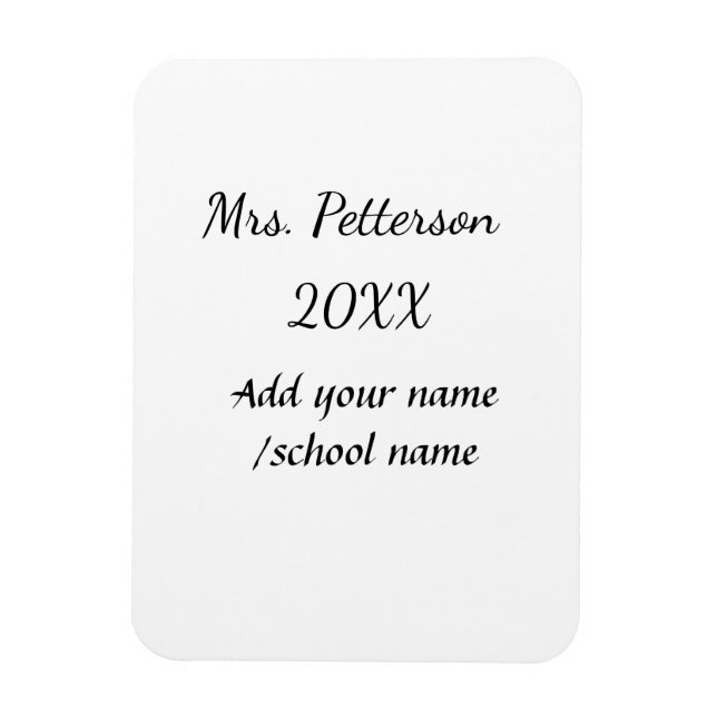 Íman Voltar à escola adicionar nome do professor nome a (Vertical)