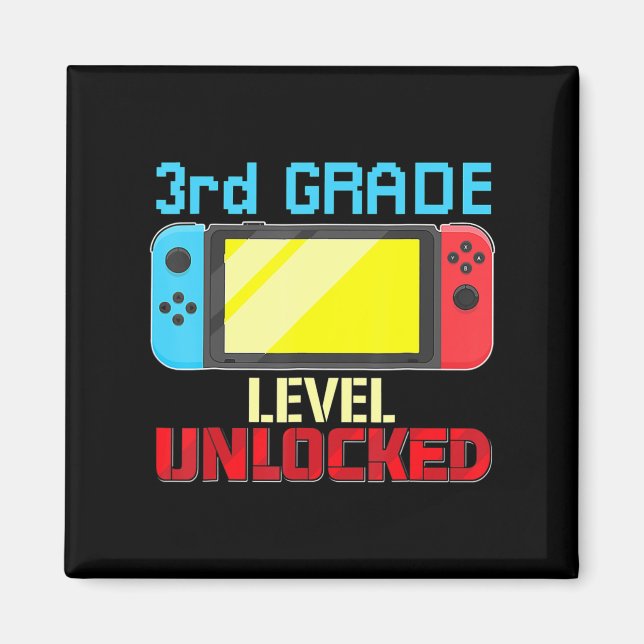 Íman Voltar à escola de vídeo Gamer de nível 3 (Frente)
