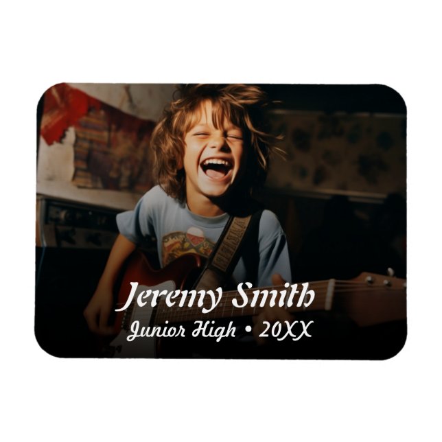 Íman Voltar ao Retrato Escolar (3"x4") Fotografia (Horizontal)