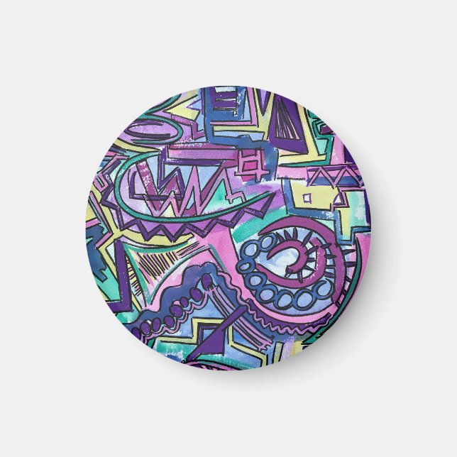 Íman Vontade Livre-Arte abstrata pintada à mão (Frente)