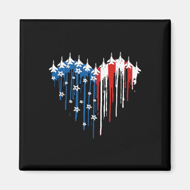 Íman Voo Retro Jet Avião Bandeira Americana Quarto (Frente)