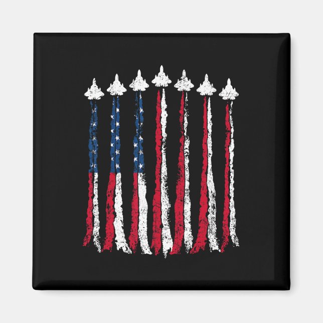 Íman Voo Retro Jet Avião Bandeira Americana Quarto (Frente)