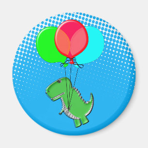 Íman Voo T-Rex Cujo Céu Azul Tem Balões