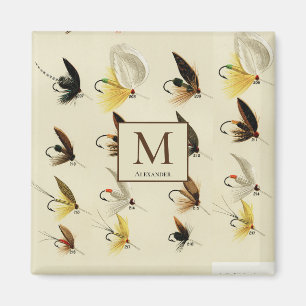 Íman Voo Vintage Pesca Mosca Aquarela Náutica