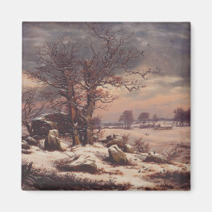 Íman Vordingborg no Inverno por J.C. Dahl Fine Art