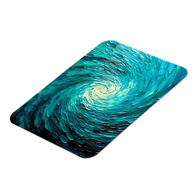 Íman Vórtice Abstrato de Oceano Turquesa (Left Side)