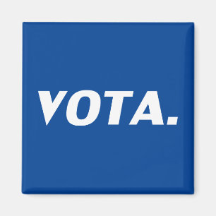 Íman Vota vota em espanhol azul branco político modern