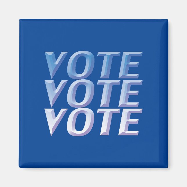 Íman votação - Azul, branco, magneta (Frente)