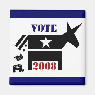 ÍMAN VOTAR DEMOCRATA EM 2008 SQUARE MAGNET