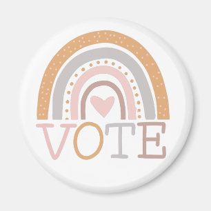 Íman Votar Design de Texto Cute Pastel Arco-íris