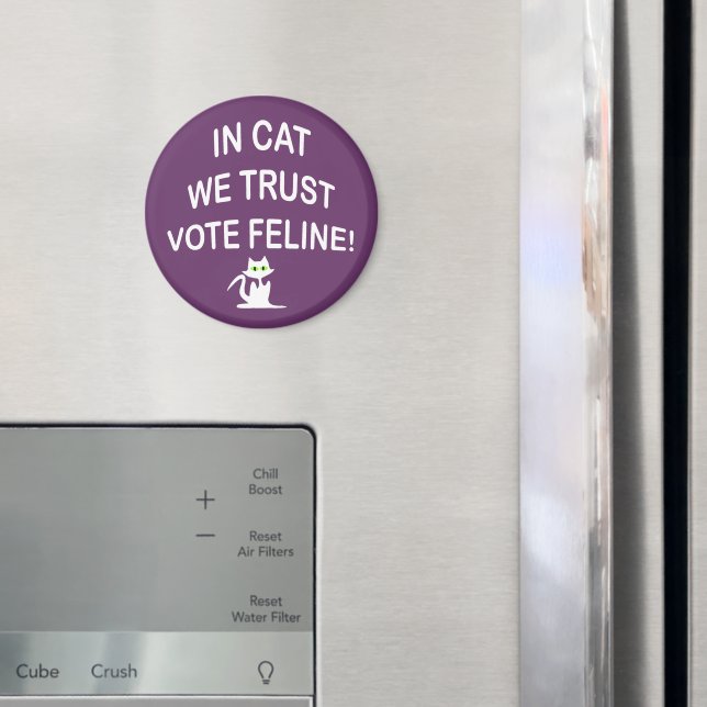 Íman Votar Gato com Texto Branco (In Situ (Fridge))