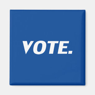 Íman "vote" azul, branco -