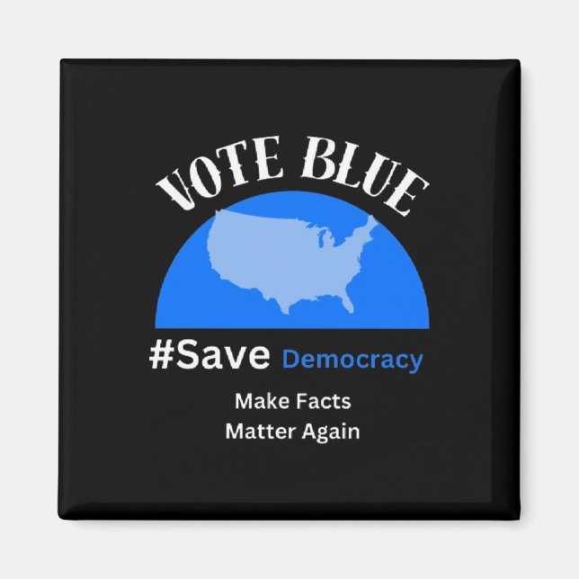 Íman Vote Blue Save Democracy Sticker (Frente)