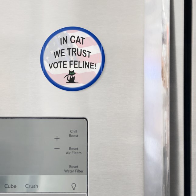 Íman Vote Cat com Bandeira Americana (In Situ (Fridge))
