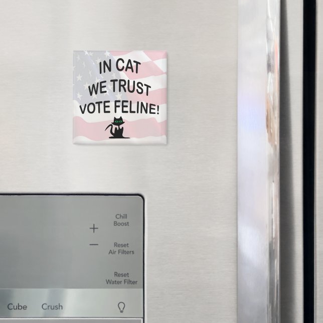 Íman Vote Cat com Bandeira Americana (In Situ (Fridge))