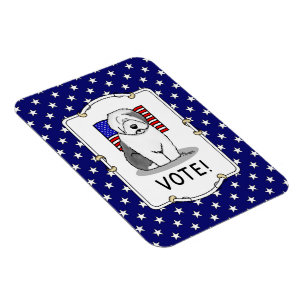 Íman Votem! Velha Cinza Inglesa Sheepdog 1 Política Cus