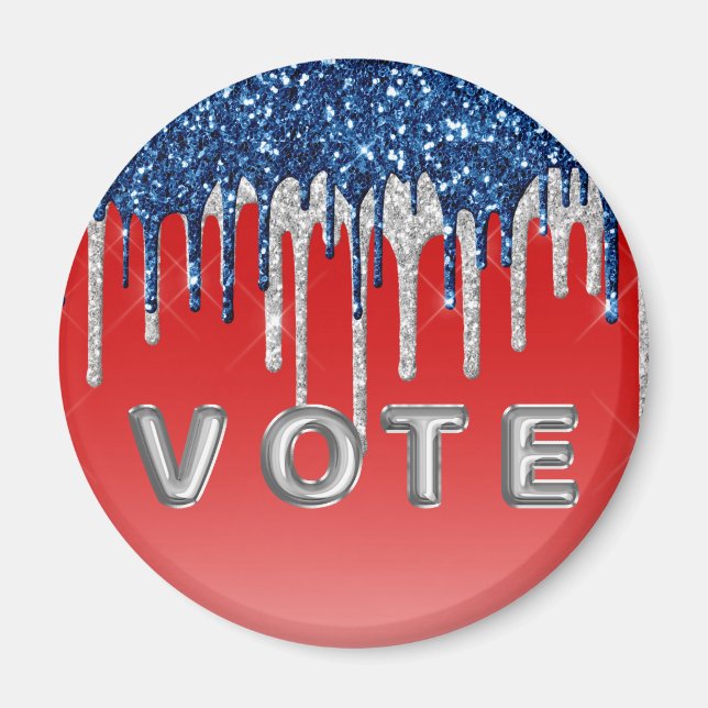 Íman Voto com Brilho Americano em Gotejamento (Frente)