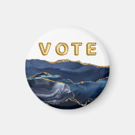 Íman Voto de Ágata Dourada Azul Patriótica