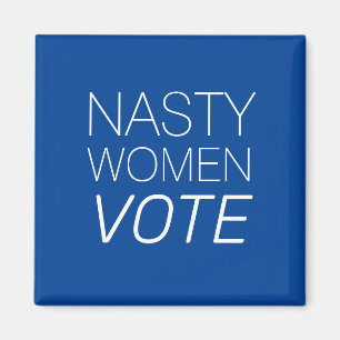 Íman "Voto de mulher desagradável", azul