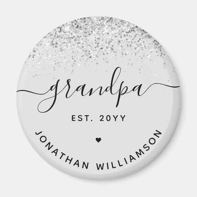 Íman Vovô Est Glitter Confetti Presentes Personalizados (Frente)