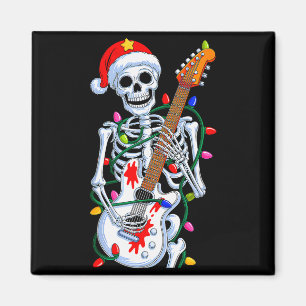 Íman Vovô Noel Esqueleto Rocker de Natal Mão do Rock Ho