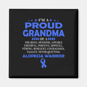 Íman Vovó Orgulhosa Da Alopecia Warrior T