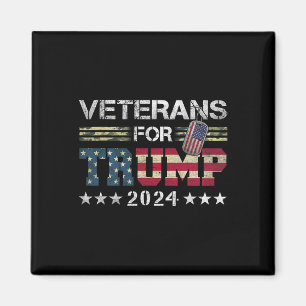 Íman Vovô pai Veteranos Para Trump 2024 American Flag