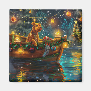 Íman Voyage festiva no Natal Airedale