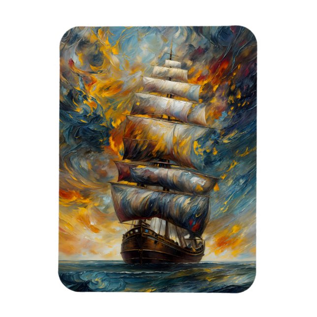 Íman Voyage Voyage Dramatic Navio de Navegação em Arte  (Vertical)