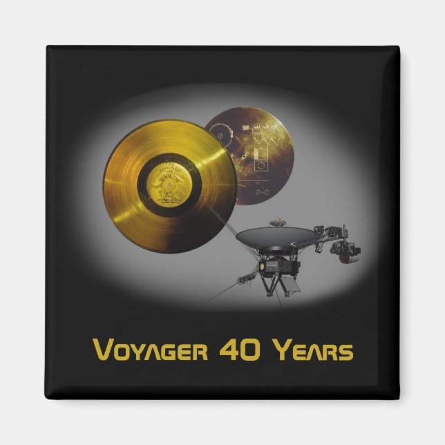 Íman Voyager Spacecraft e registro de Ouros em 40 (Frente)