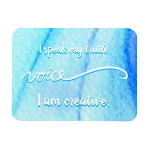 Íman "Voz" Blue Throat Chakra Palavras Inspiradoras Mag