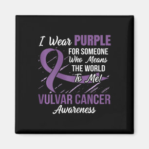 Íman Vulvar Cancer Ribbon Alguém Que Quer Dizer Mundo A