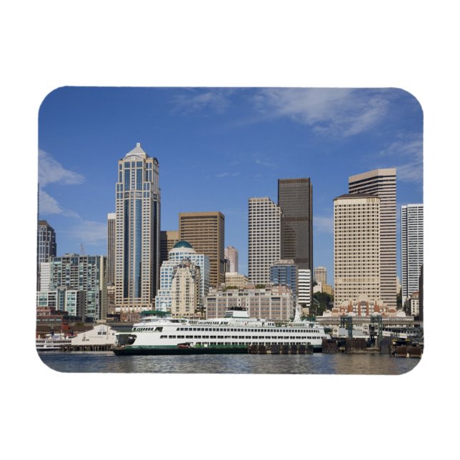 Íman WA, Seattle, panorama de Seattle com balsa (Horizontal)