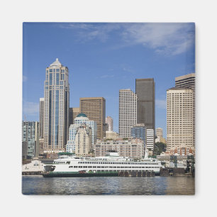 Íman WA, Seattle, panorama de Seattle com balsa