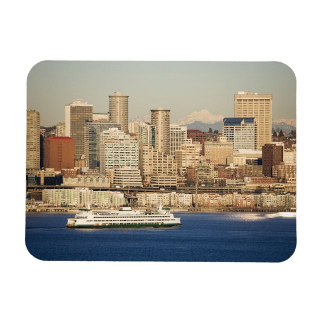 Íman WA, Seattle, panorama de Seattle e Elliott Bay (Horizontal)