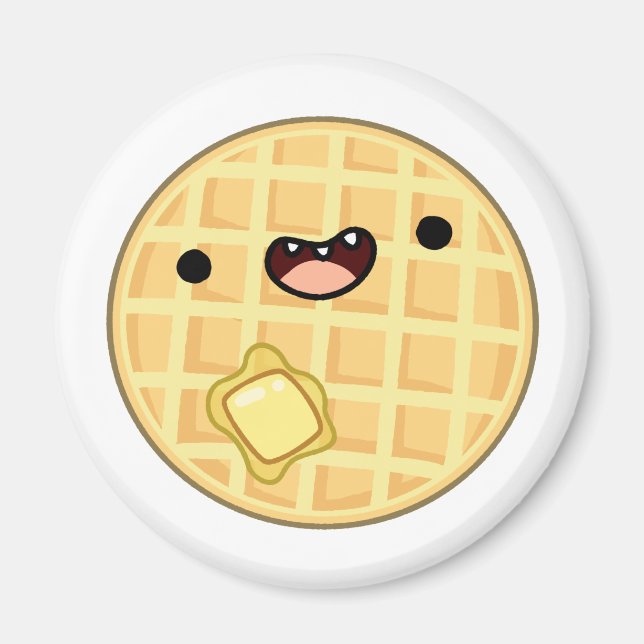 Íman Waffle de Manteiga Kawaii (Frente)