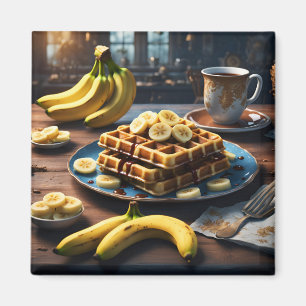 Íman Waffles com Bananas
