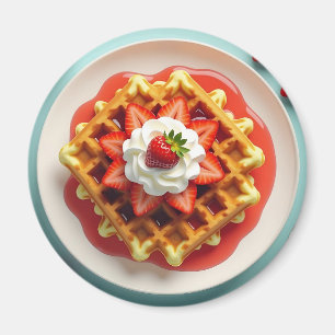 Íman Waffles e Morangos com Creme chicoteado