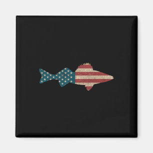 Íman Walleye Fish American Flag Sauger Angling