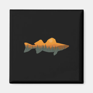 Íman Walleye Pesca Floresta Natureza Pescador da Vida S
