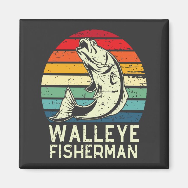 Íman walleye pescador legal walleye design Squa (Frente)